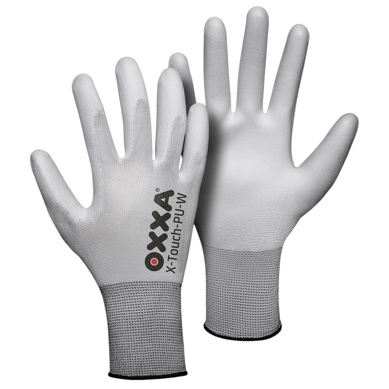 OXXA® X-Touch-PU-W 51-115 Handschoenen - Speciaal voor zeer nauwkeurig droog werk - Wit - Maat 9/L - 12 paar